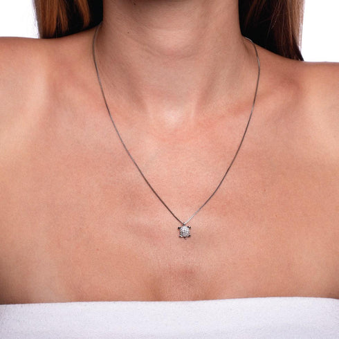 Tortuga | 925 Sterling Silber | Halskette mit Meeresschildkröte-Unendlichkeitsverschluss